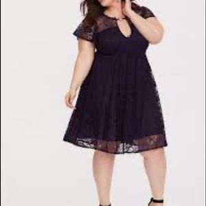 Torrid lace babydoll o-ring dress- purple